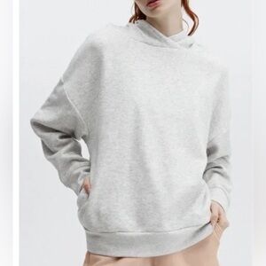 Fabletics Eco Go-To Pocket Hoodie Sweatshirt - Heather Grey - Small
